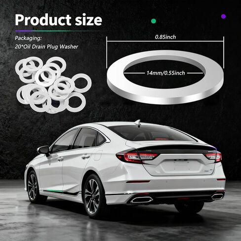 20 قطعة من حشوات قابس تصريف الزيت OEM #94109-14000، 90430-12031، قابس تصريف زيت غسالة سحق الألومنيوم متوافق مع Honda Civic CR-V Accord Acura CL Integra، غسالة سحق الزيوت in Saudi Arabia