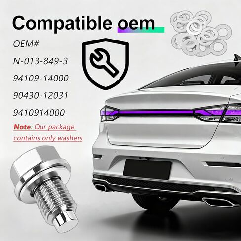 20 قطعة من حشوات قابس تصريف الزيت OEM #94109-14000، 90430-12031، قابس تصريف زيت غسالة سحق الألومنيوم متوافق مع Honda Civic CR-V Accord Acura CL Integra، غسالة سحق الزيوت in Saudi Arabia
