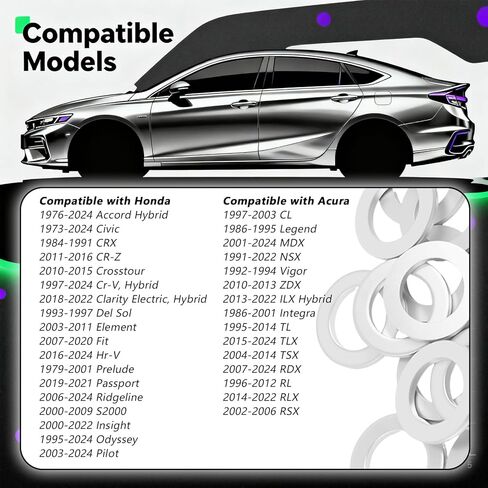 20 قطعة من حشوات قابس تصريف الزيت OEM #94109-14000، 90430-12031، قابس تصريف زيت غسالة سحق الألومنيوم متوافق مع Honda Civic CR-V Accord Acura CL Integra، غسالة سحق الزيوت in Saudi Arabia