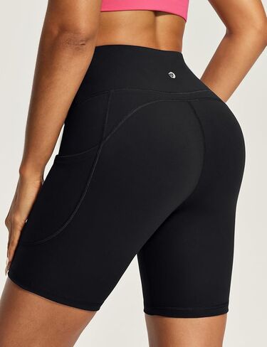 IUGA Biker Shorts Women 6" Workout Shorts Women with Pockets High Waisted Yoga Running Gym Spandex Compression Shorts in Saudi Arabia