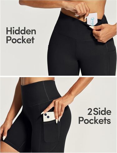 IUGA Biker Shorts Women 6" Workout Shorts Women with Pockets High Waisted Yoga Running Gym Spandex Compression Shorts in Saudi Arabia