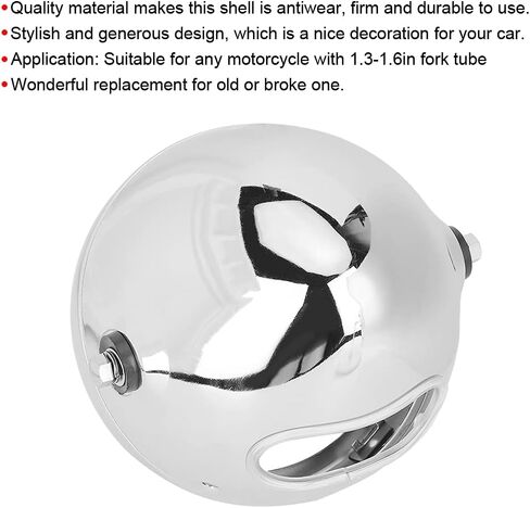 5.75in Headlight Housing, Motorcycle LED Headlamp Shell Cover, Aluminum Alloy Headlight Shell for, Durable Anti Wear Motorcycle Modification Accessory in Saudi Arabia