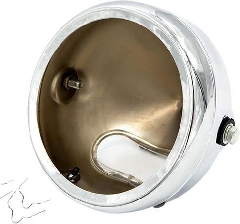 Bulbs 5.75 Inch Motorcycle Headlight Side Mount Round Headlight Housing Cover Headlamp Lighthouse Head Light Shell Fit For Harley Universal(Matte Black) in Kuwait