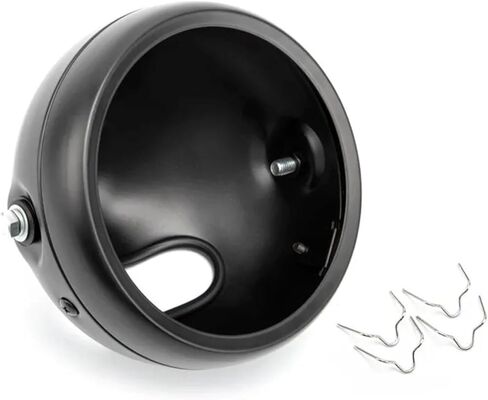 Bulbs 5.75 Inch Motorcycle Headlight Side Mount Round Headlight Housing Cover Headlamp Lighthouse Head Light Shell Fit For Harley Universal(Matte Black) in Kuwait