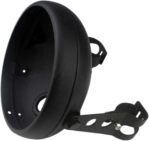Bulbs Motorcycle Headlight 7-Inch Retro Bracket Headlight Shell Headlight Base Round Headlight Housing Mount Cover Universal(No bracket) in Kuwait