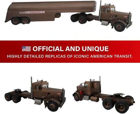 النسخ المتماثلة الشهيرة 1955 Peterbilt 281 "Needlenose Tractor & Tanker Trailer: from The Movie Duel 1:43 Diecast Model Truck in Kuwait