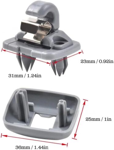 2Pcs Inner Sun Visor Snap Hooks (Upgraded) - Gray OEM 8E0857562 & 8U0857562A, Fit for A1/A3/S3/A4/S4/A5/S5/Q3/Q5/TT/RS3/RS4/RS5 in Saudi Arabia