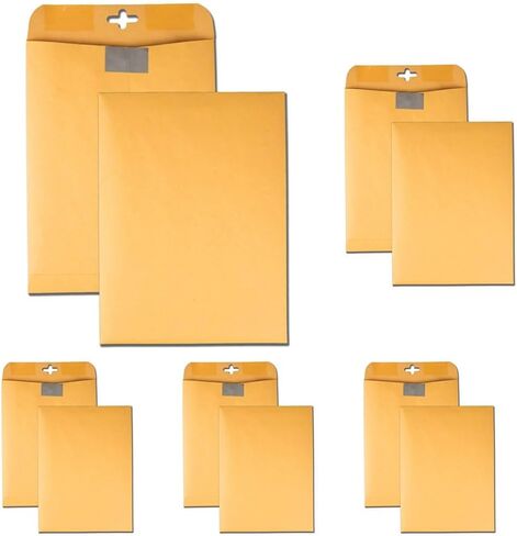 Quality Park 9 x 12 Postage Saving ClearClasp Envelopes, with Reusable Redi-Tac Closure & Gummed Flap, 28 lb Kraft Paper, 100 per Box (QUA43568) in Kuwait
