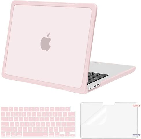 MOSISO Compatible with MacBook Air 13 inch Case 2025 2024 2023 2022 M4 A3240 M3 A3113 M2 A2681, Soft TPU Bumper Hard Shell&Keyboard Skin&Screen Film for MacBook Air 13.6 inch Case, Chalk Pink in Saudi Arabia
