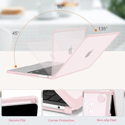 MOSISO Compatible with MacBook Air 13 inch Case 2025 2024 2023 2022 M4 A3240 M3 A3113 M2 A2681, Soft TPU Bumper Hard Shell&Keyboard Skin&Screen Film for MacBook Air 13.6 inch Case, Chalk Pink in Saudi Arabia