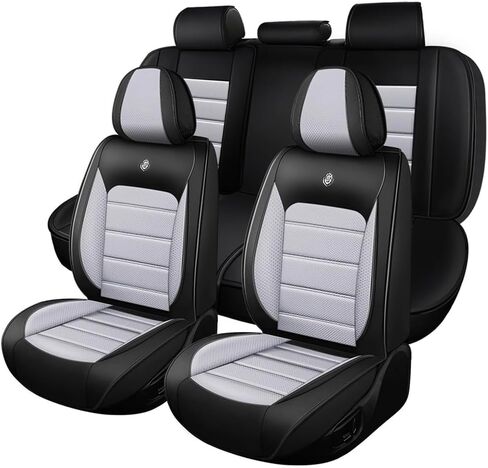 Leather Car Seat Covers for Mercedes-Benz GLB 250 2025,Waterproof Soft Seat Covers,Interior Accessories Seat Covers Protector Airbag Compatible(5pcs Black&Gray Standard) in Saudi Arabia