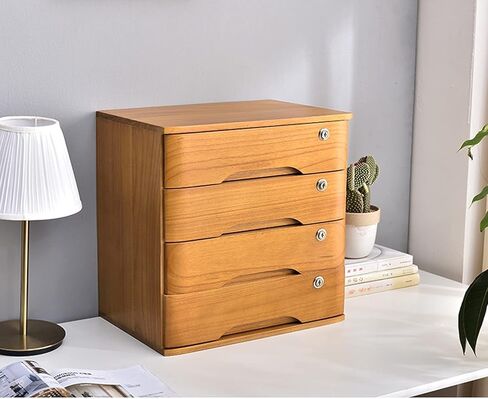 File Cabinet, Desktop Storage, Organizer, with Key, Office Supplies Storage Box, Storage Unit, Can Store Miscellaneous Goods/A4 Documents/Mail, Office Storage (4 Layer) in Saudi Arabia