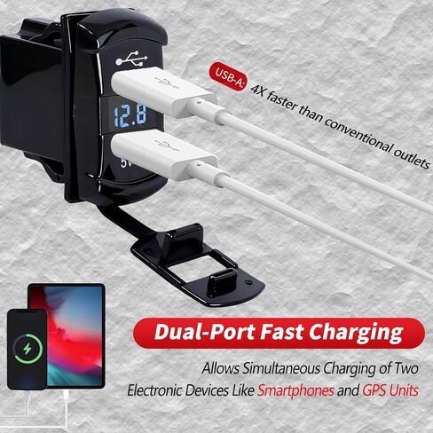 3.0 USB Type C Port Outlet with Voltmeter Plug & Play Rocker Switch Fit Yamaha Wolverine RMAX2/4 X2/X4 2018-2025, Fast Charger Waterproof in Saudi Arabia