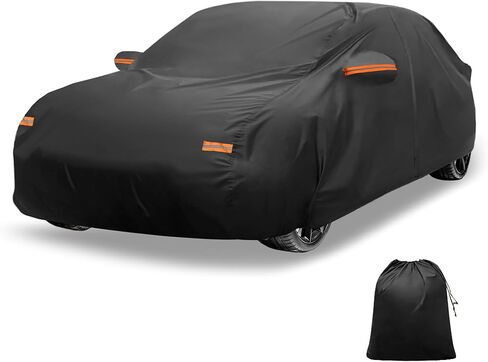 X AUTOHAUX Car Cover Outdoor Waterproof Sun Rain Snow Hail Protection with Left Side Door Zipper 210D-PU for Kia Forte Sedan in Saudi Arabia