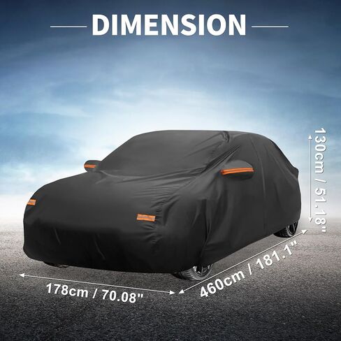 X AUTOHAUX Car Cover Outdoor Waterproof Sun Rain Snow Hail Protection with Left Side Door Zipper 210D-PU for Kia Forte Sedan in Saudi Arabia