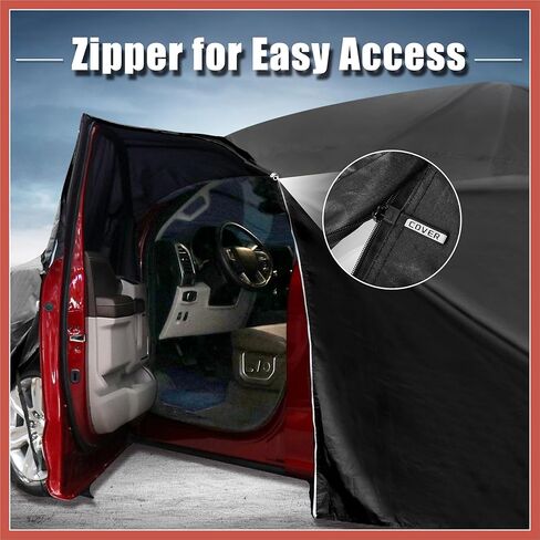 غطاء سيارة ACROPIX لـ Smart Fortwo 2007-2023 210D-PU Oxford غطاء سيارة كامل خارجي لجميع الأحوال الجوية مقاوم للماء حماية ضد الرياح مع سحاب باب السائق قطع غيار السيارات السوداء in Saudi Arabia