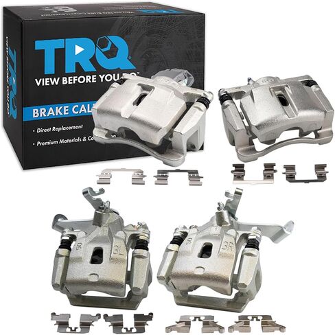 TRQ Front and Rear Brake Caliper Set Zinc Coated Brackets Compatible with 2013-2015 Mazda CX-5 in Saudi Arabia