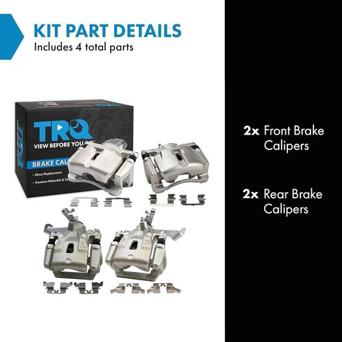 TRQ Front and Rear Brake Caliper Set Zinc Coated Brackets Compatible with 2013-2015 Mazda CX-5 in Saudi Arabia