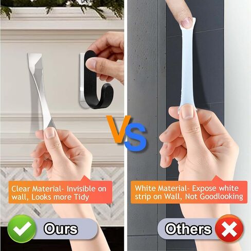 100pcs Clear Picture Hanging Strips, 3m Invisible Refill Poster Strip Heavy Duty Wall Hangers No Damage Removable Double Side Small Adhesive Sticker Tape for Walls Hooks Decor Home Classroom Office in Saudi Arabia