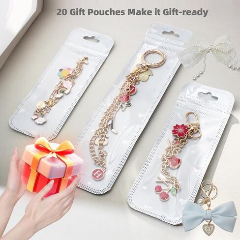 LANTURA 550Pcs Charms Lip Gloss Keychain Making Kit,DIY Craft Supplies,Jewelry Making Kit for Custom Keychains, Bags, Christmas Gifts in Saudi Arabia
