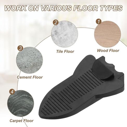 PATIKIL 4Pcs Floor Stopper Wedge, 0.7 Inch Rubber Door Stoppers Rubber Stops for Bottom of Door on Carpet Concrete Tile Wood for Home Office Workshops, Coffee in Saudi Arabia