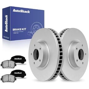 AutoShack 12.59 بوصة (319.8 مم) دوارات الفرامل الأمامية المطلية + استبدال وسادات الفرامل السيراميكية لـ 2009-2014 Nissan Maxima 2016-2020 Nissan Maxima 6-PC طقم فرامل ArmorStop in Kuwait