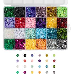 21600 قطعة من الترتر السائب 5 مم، 24 لونًا كوب ترتر مطرز دائري للخياطة اليدوية لتزيين أزياء المهرجانات (Style3) in Kuwait