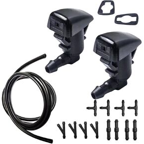 طقم فوهات غسيل الزجاج الأمامي المطورة 15 قطعة - خرطوم 2 متر، 2 فوهات و12 موصل T/Y/I، يناسب Ford/Lincoln (OEM: 7T4Z-17603-A، 8S4Z-17603-A، BC3Z-17603-A) in Kuwait