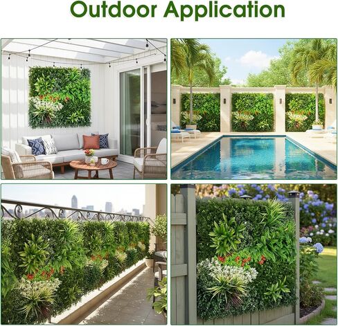 Artificial Plant Wall Panels, 40"x 40" Boxwood Hedge Wall Panels with UV Protection, Privacy Screen Fence, Greenery Wall Backdrop for Indoor Outdoor Garden Fence Backyard Decor (B0001) in Saudi Arabia