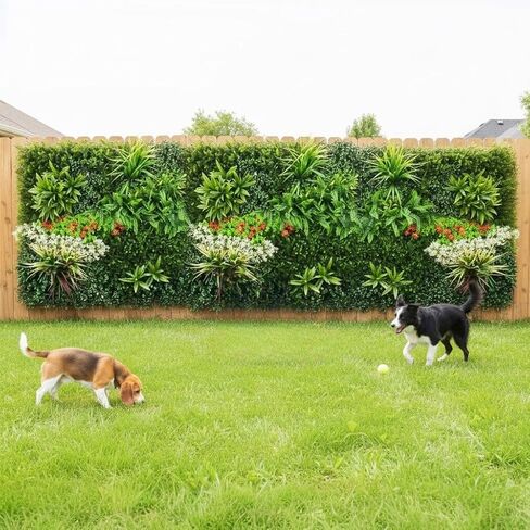Artificial Plant Wall Panels, 40"x 40" Boxwood Hedge Wall Panels with UV Protection, Privacy Screen Fence, Greenery Wall Backdrop for Indoor Outdoor Garden Fence Backyard Decor (B0001) in Saudi Arabia
