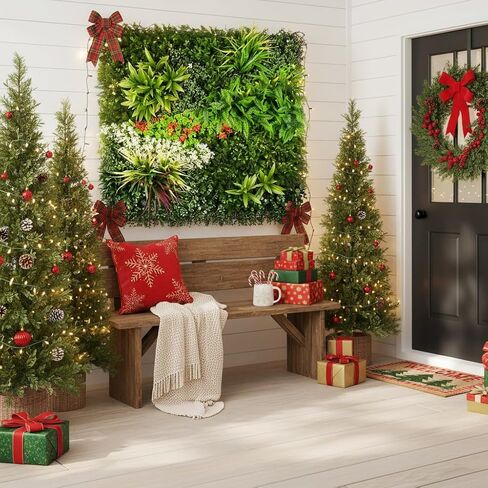Artificial Plant Wall Panels, 40"x 40" Boxwood Hedge Wall Panels with UV Protection, Privacy Screen Fence, Greenery Wall Backdrop for Indoor Outdoor Garden Fence Backyard Decor (B0001) in Saudi Arabia