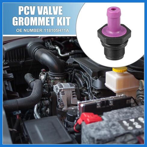 PCV Valve Grommet Exhaust Positive Crankcase Ventilation Fittings No.118105H71A for Nissan Versa Kicks Purple and Black Auto Accessories in Saudi Arabia