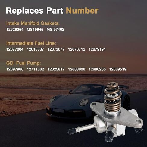 GDI مجموعة مضخة الوقود ذات الضغط العالي 12697966 مع 12626354 جوانات مشعب السحب 12677004 أنابيب تغذية الوقود المتوسطة مناسبة لكاديلاك إسكاليد جي إم سي سييرا 1500 يوكون XL تشيفي تاهو سوبربان سيلفرادو in Kuwait