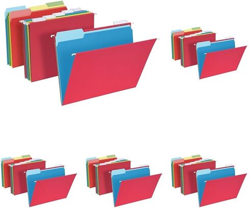 Pendaflex Hanging File Folder Combo Kit, 25 Hanging Folders with Tabs, 50 File Folders, Work from Home Starter Kit, Assorted, Letter Size (99199) in Saudi Arabia