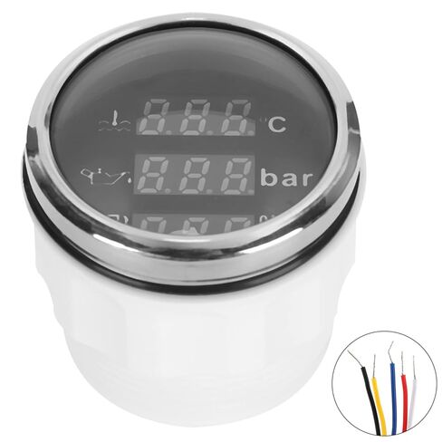 Keenso 2 Inch Oil Pressure Water Temperature 3 in 1 in 1 in for Cars and Boats, Multifunction Meter with Alarm Function, 316 Stainless Steel Material (Black dial) in Saudi Arabia