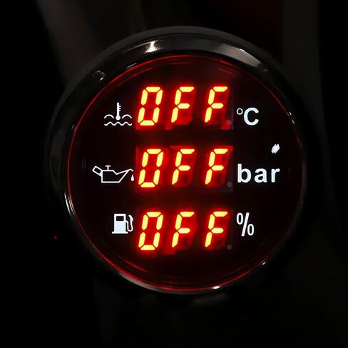 Keenso 2 Inch Oil Pressure Water Temperature 3 in 1 in 1 in for Cars and Boats, Multifunction Meter with Alarm Function, 316 Stainless Steel Material (Black dial) in Saudi Arabia