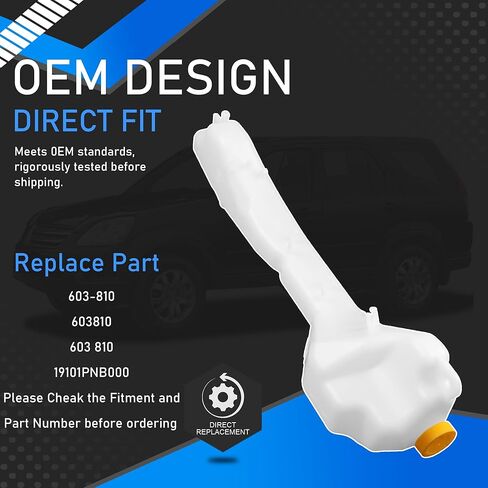 Front Engine Coolant Overflow Recovery Reservoir Tank with Cap Compatible with 2002-2006 Honda CR-V EX/LX/SE Replaces 603-810 19101PNB000 in Saudi Arabia