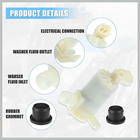 Car Windshield Washer Motor Pump Replacement Fit for NISSAN 350Z - Pack of 1 White Replacement Car Parts in Saudi Arabia