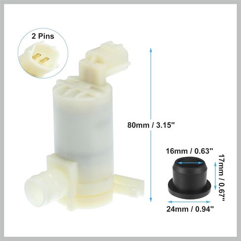 Car Windshield Washer Motor Pump Replacement Fit for NISSAN 350Z - Pack of 1 White Replacement Car Parts in Saudi Arabia