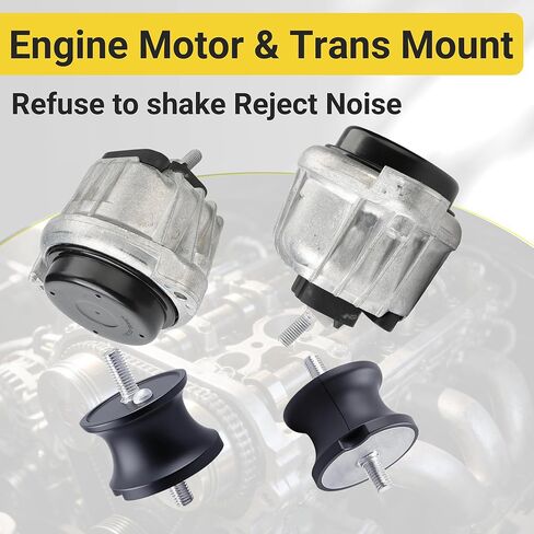 4PCS Engine & Transmission Motor Mount Left Right Set for BMW 128i 2008-2013, 325i 2006-2015, 328i 2007-2013, 330i 2006, X1 2012-2015, Z4 2009-2016, 2.0L/3.0L, Replaces OE# 22116760330, 22316799331 in Saudi Arabia
