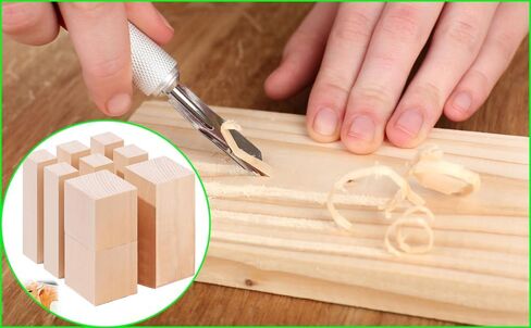 9Pcs Basswood Carving Blocks, 3 Sizes Whittling Wood Basswood Blocks Kit for Wood Carving for Beginners Kids and Adults 6*(1x1x4) in,2*(2x2x2) in,1*(2x2x4) in in Kuwait