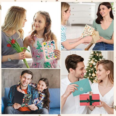 24 حزمة من بطاقات عيد الميلاد مع مغلفات وملصقات، بطاقات عطلات مقاس 5 × 7 بوصة، بطاقات عيد ميلاد متنوعة في 6 تصميمات للأصدقاء والعائلة وزملاء العمل (نمط الألوان المائية) in Kuwait