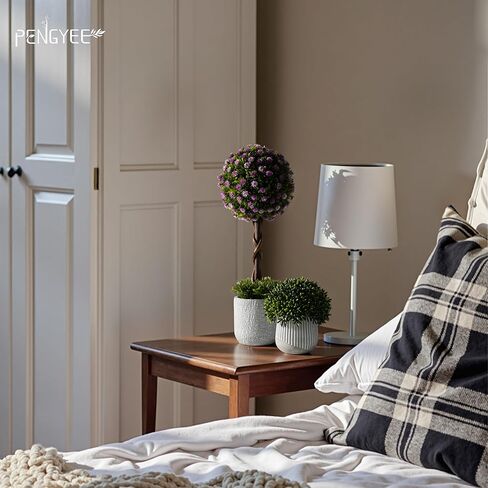 3Pcs Fake Plants 14.57 Inch, Artificial Boxwood Topiary Ball Tree in Cement Planter, Artificial Plants Indoor for Home Bathroom Bedroom Kitchen Office Room Decor in Kuwait