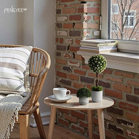 3Pcs Fake Plants 14.57 Inch, Artificial Boxwood Topiary Ball Tree in Cement Planter, Artificial Plants Indoor for Home Bathroom Bedroom Kitchen Office Room Decor in Kuwait