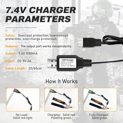 2S Airsoft Battery 7.4V 1400mAh Lipo Battery 30C(Burst 60C) Butterfly Battery Pack with Mini Tamiya Plug Fit for Most Airsoft Model Guns Gel Water Bead Blaster with 7.4V USB Charge Cable in Saudi Arabia