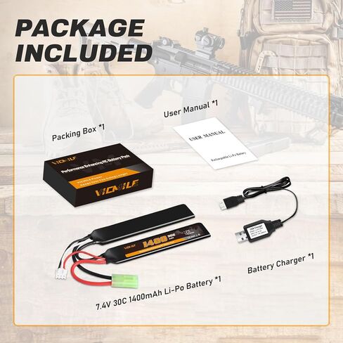 2S Airsoft Battery 7.4V 1400mAh Lipo Battery 30C(Burst 60C) Butterfly Battery Pack with Mini Tamiya Plug Fit for Most Airsoft Model Guns Gel Water Bead Blaster with 7.4V USB Charge Cable in Saudi Arabia