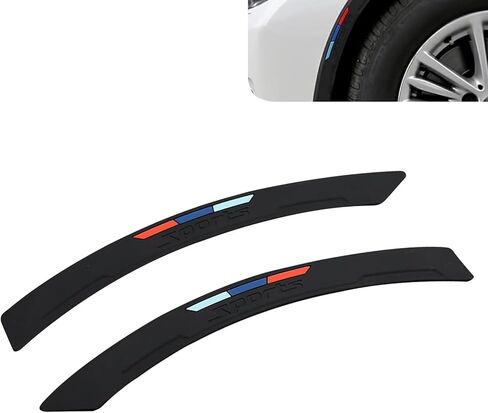 2PCS Car Wheel Tire Eyebrow Strips, Silicone Automotive Fender Flare Arch Lip Trim Strip, Curved Anti-Collision Wheel Arch Protectors for Most Vehicle (Black) in Saudi Arabia