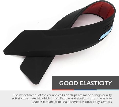 2PCS Car Wheel Tire Eyebrow Strips, Silicone Automotive Fender Flare Arch Lip Trim Strip, Curved Anti-Collision Wheel Arch Protectors for Most Vehicle (Black) in Saudi Arabia