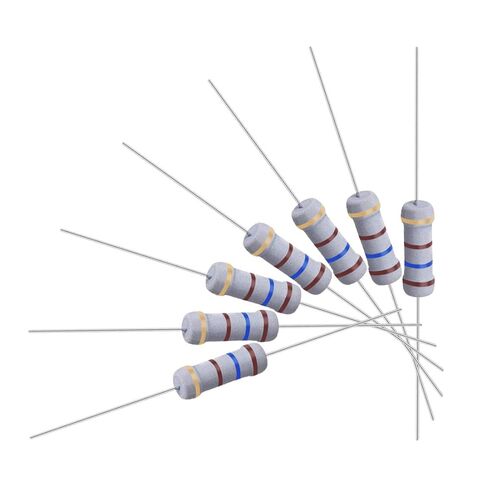 uxcell 50 قطعة مقاومة 5.6 كيلو أوم، 1 وات 5% مقاومات غشاء أكسيد معدني، رصاص محوري، مقاوم للهب للمشروعات والتجارب الإلكترونية التي تصنعها بنفسك in Kuwait