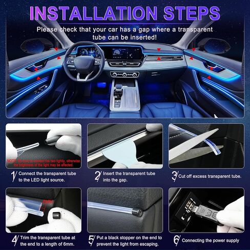 LivTee Car Led Interior Lights, Newest Two-Line Design 4pcs 48 LED Multi DIY Color Music Under Dash Car Lighting Waterproof Kits with Wireless Remote & APP Control, Car Charger Included in Saudi Arabia